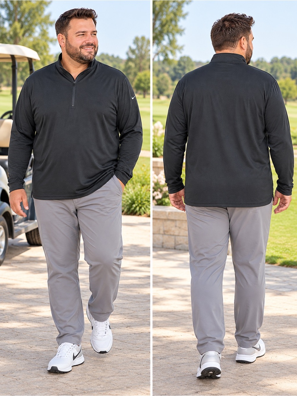 Nike Dri-FIT 1/4 Zip Golf Pullover Shirt Men Sz 3XL Black Long Sleeve HM8036-010